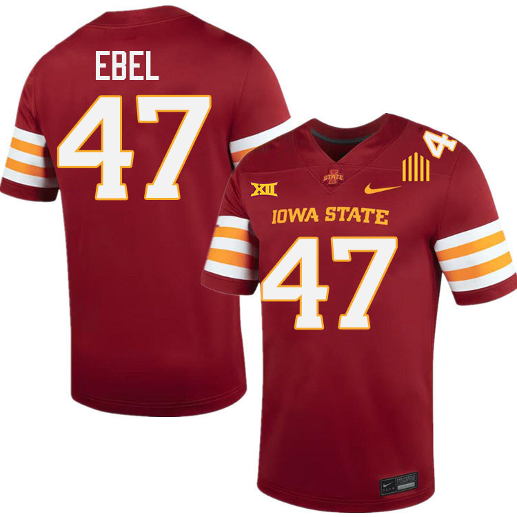 Kooper Ebel Jersey,Iowa State Cyclones #47 Kooper Ebel College Jersey Youth-Cardinal